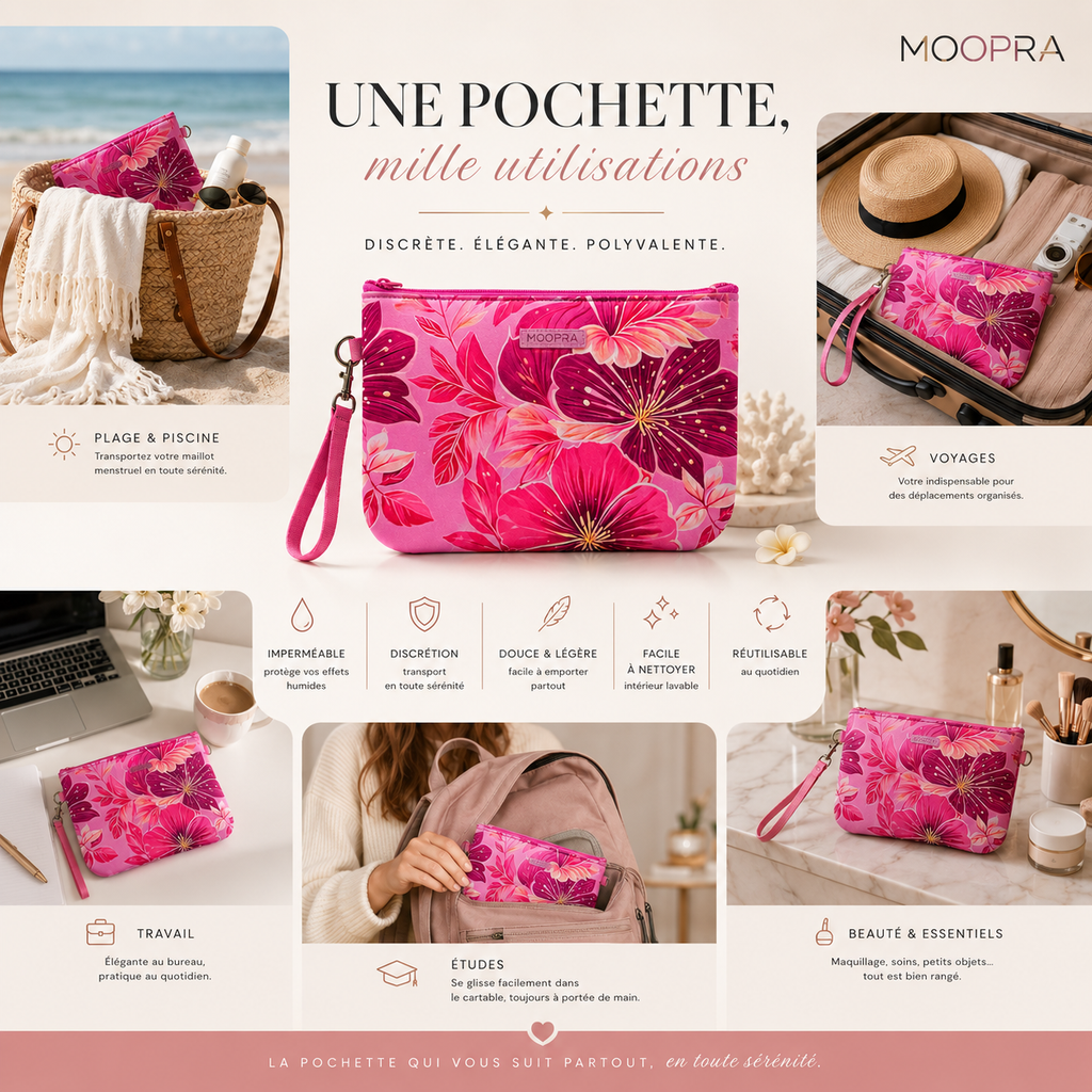 Pochette Imperméable pour Culotte Menstruelle et Protections Menstruelles