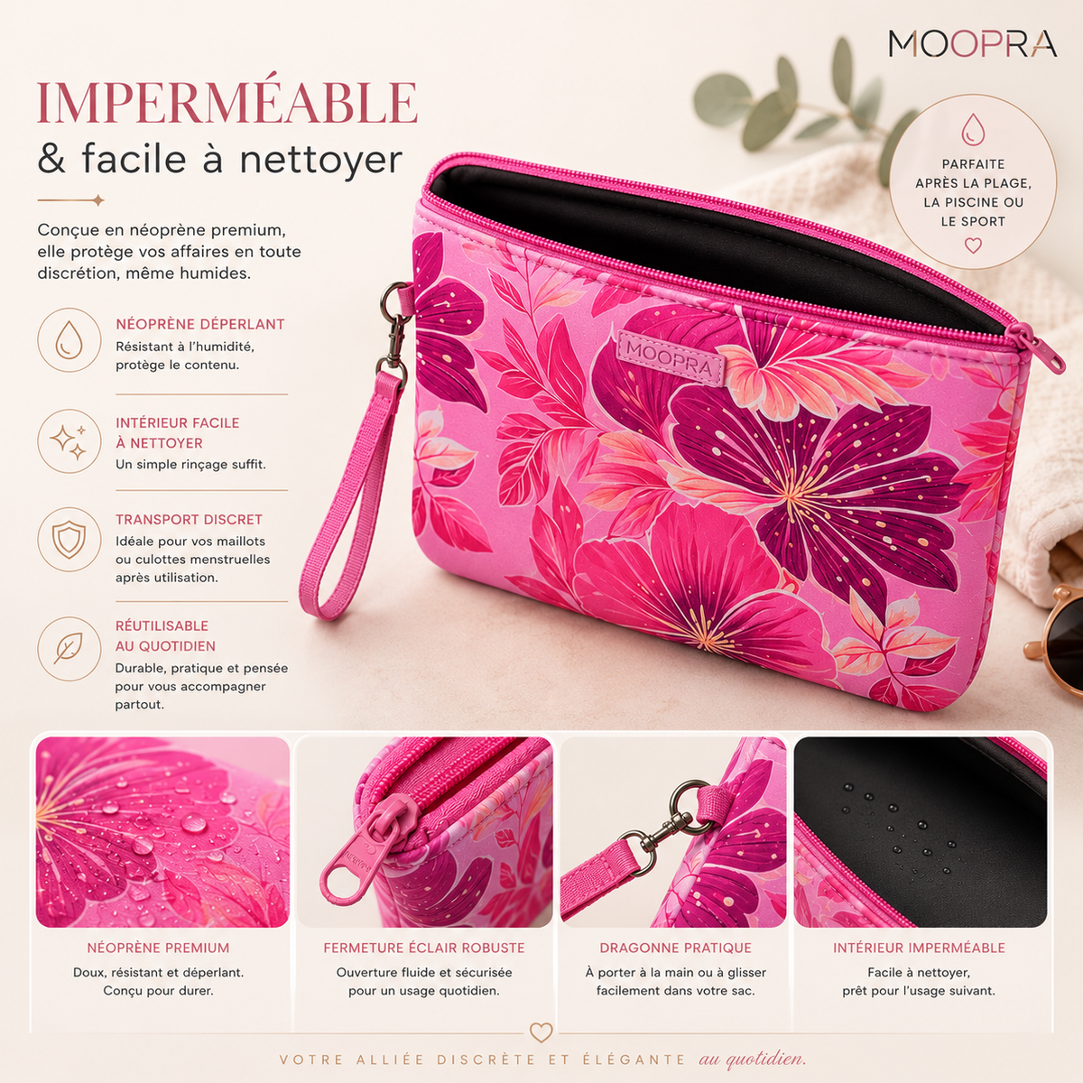 Pochette Imperméable pour Culotte Menstruelle et Protections Menstruelles